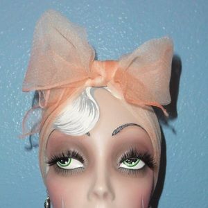 Peach Pinup Nylon chiffon head scarf rockabilly …
